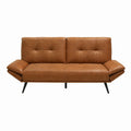 Canapé 3 places marron en cuir synthétique PU rectangulaire 198 x 86 x 88 cm