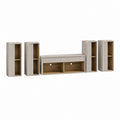 Ensemble meuble TV 5 pièces beige et chêne en panneaux de particules mélaminés 220 x 40 x 120 cm