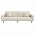 Canapé 3 places droit beige en polyester 220 x 86 x 86 cm