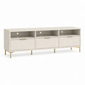 Meuble TV blanc en panneaux MDF rectangulaire 180 x 40 x 60 cm