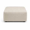 Pouf repose-pieds carré beige en polyester 80 x 80 x 45 cm