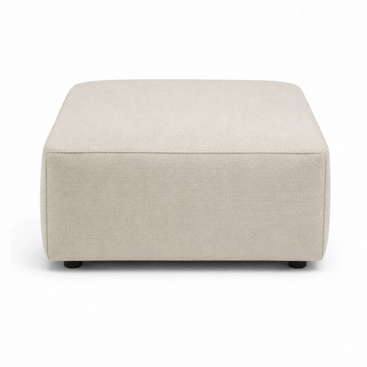 Pouf repose-pieds carré beige en polyester 80 x 80 x 45 cm