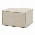 Pouf repose-pieds carré beige en polyester 45 x 45 x 40 cm