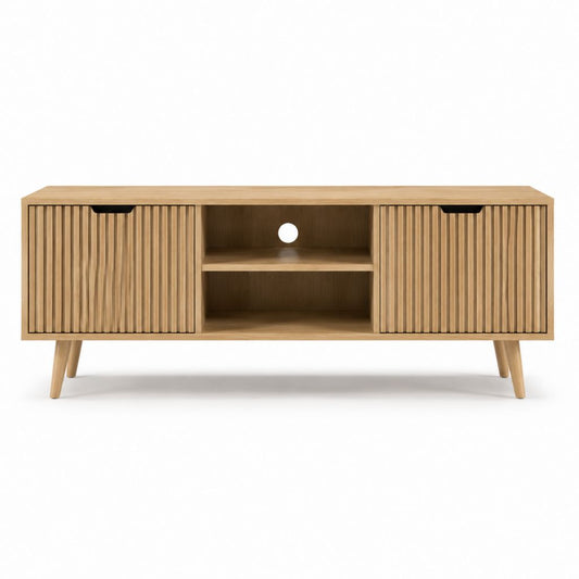 Meuble TV rectangulaire chêne MDF plaqué 160 x 40 x 60 cm