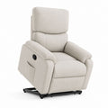 Fauteuil relax inclinable beige en polyester avec repose-pieds 90 x 95 x 105 cm